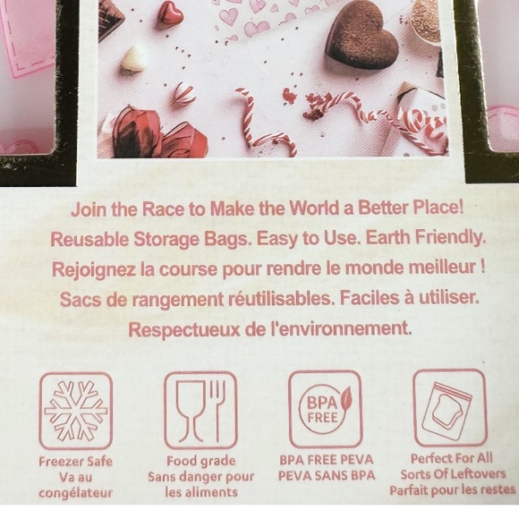 New CWC PINK HEART Reusable Storage Bags - Picture 4 of 7